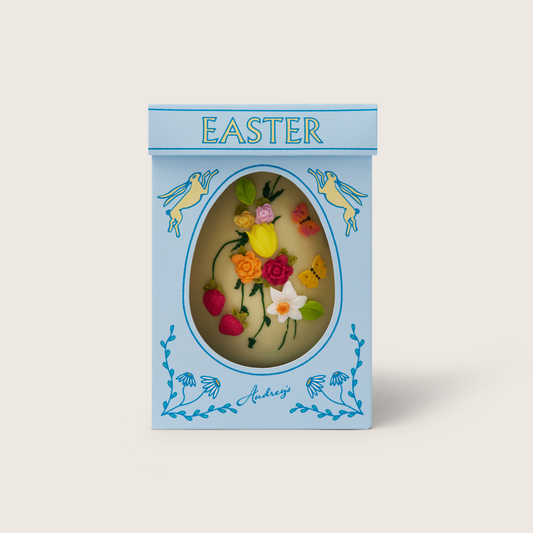 White English Spring Garden Hand-Decorated Egg